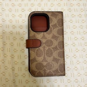 COACH Folio case signature print IPhone 14 Pro